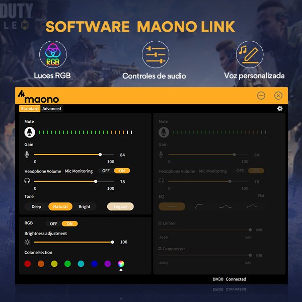 Micrófono USB para juegos MAONO DM30RGB_05