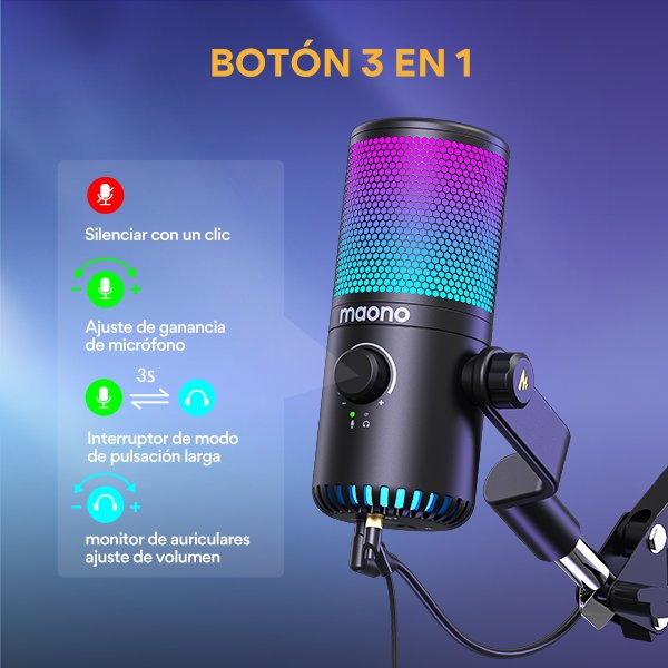 Micrófono USB para juegos MAONO DM30RGB_01