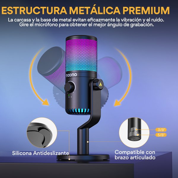 Micrófono USB para juegos MAONO DM30RGB_03
