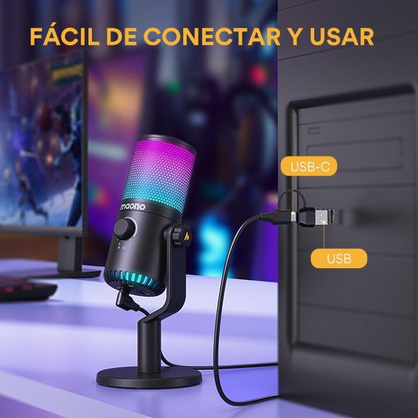 Micrófono USB para juegos MAONO DM30RGB_04
