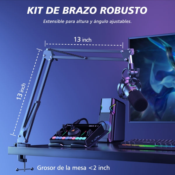 PD200XS Micrófono dinámico con brazo extensible ajustable