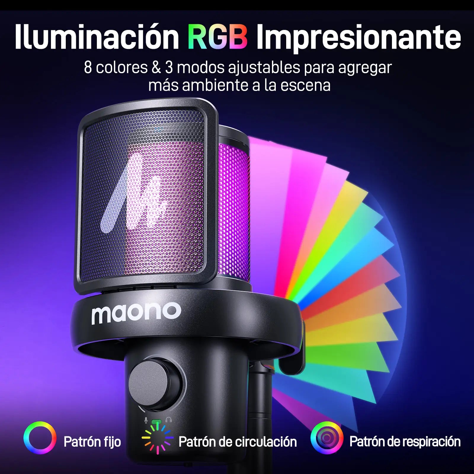Micrófono de escritorio inalámbrico/USB para juegos DM40