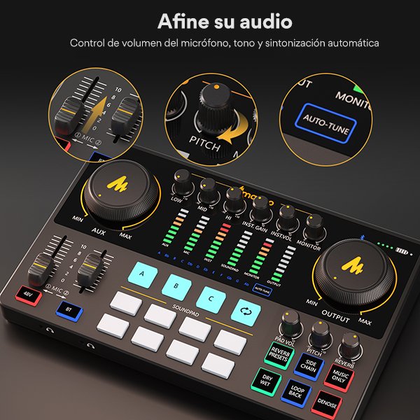 Estudio de producción de interfaz de audio Maonocaster AME2A