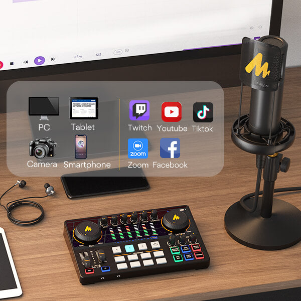 Interfaz de audio y tarjeta de sonido Maonocaster AME2_07
