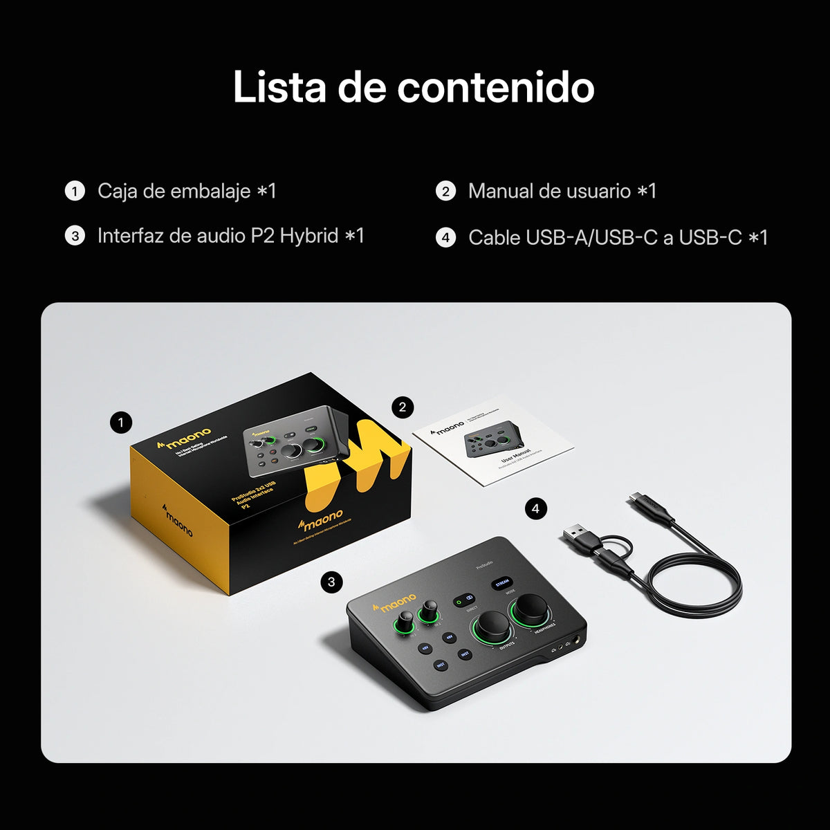MAONO P2 Interfaz de Audio