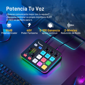 Maonocaster G1 NEO Mezclador de audio y tarjeta de sonido para juegos