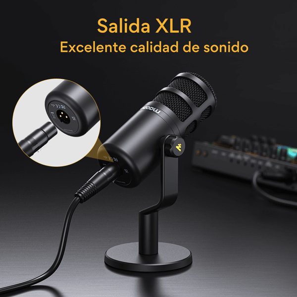 Micrófono XLR dinámico para podcasts PD1003