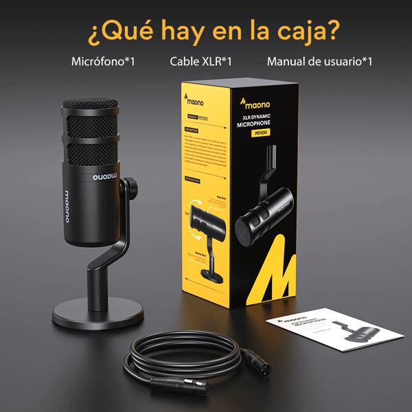 Micrófono XLR dinámico para podcasts PD100