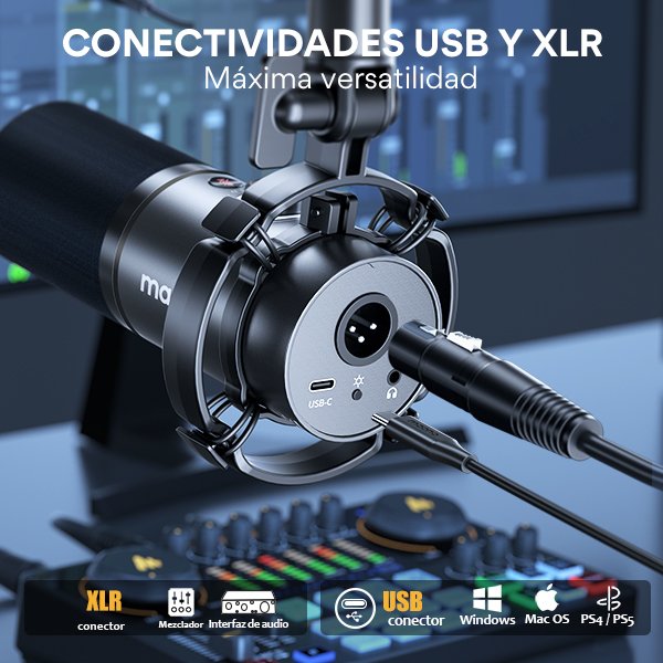 Micrófono dinámico para podcasting MAONO PD200X USB/XLR_15