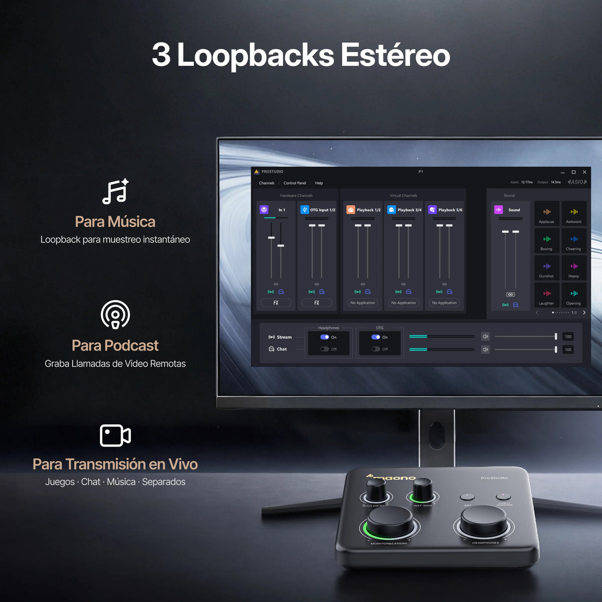 MAONO P1 híbrida USB Interfaz audio
