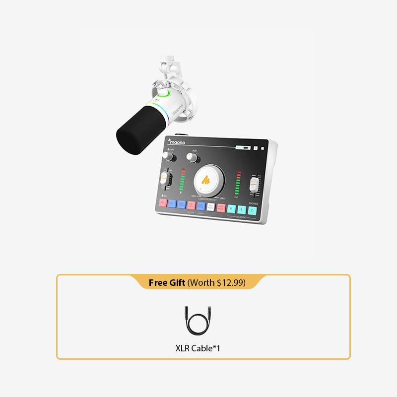 Micrófono de podcasting PD200X con tarjeta de sonido AMC2 NEO