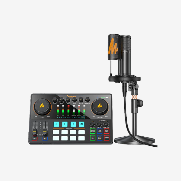 Paquete de equipo de micrófono para podcasting con interfaz de audio Maonocaster AME2A_600 × 600-01
