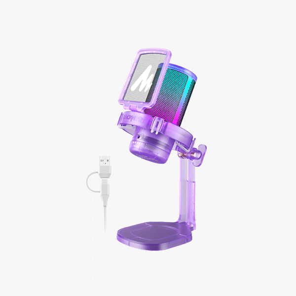 Morado transparente / DGM20 (con soporte de escritorio)