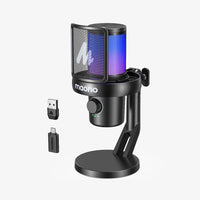 Micrófono de escritorio inalámbrico/USB para juegos DM40