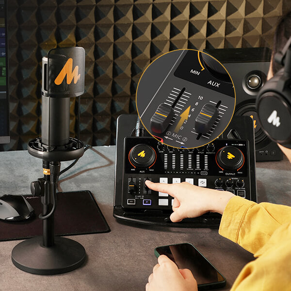 Interfaz de audio y tarjeta de sonido Maonocaster AME2_08