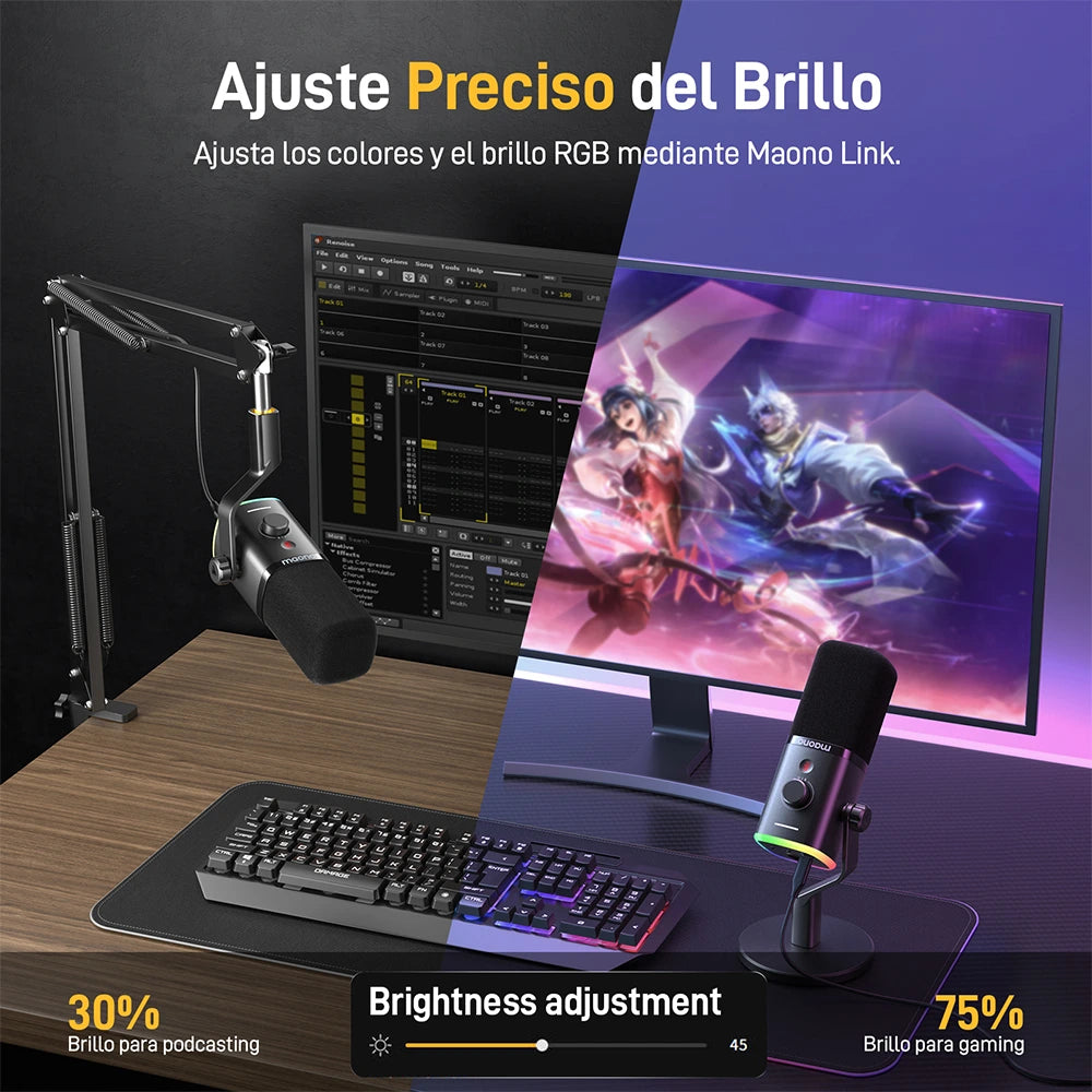 Micrófono dinámico PD100X RGB XLR/USB