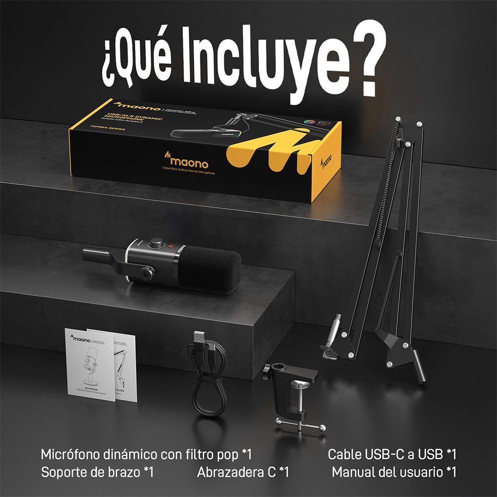 Micrófono dinámico PD100X RGB XLR/USB