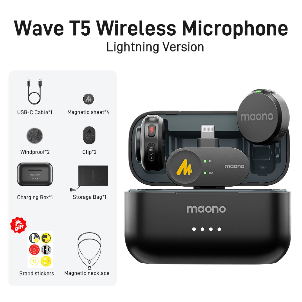 Micrófono de solapa inalámbrico Wave T5