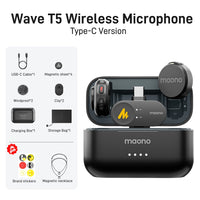 Micrófono de solapa inalámbrico Wave T5